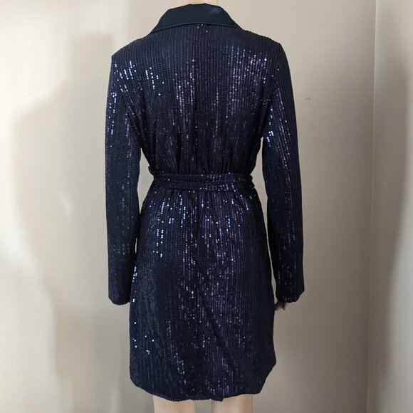 Sequin navy blazer night dress, women's medium - Picture 3 of 7